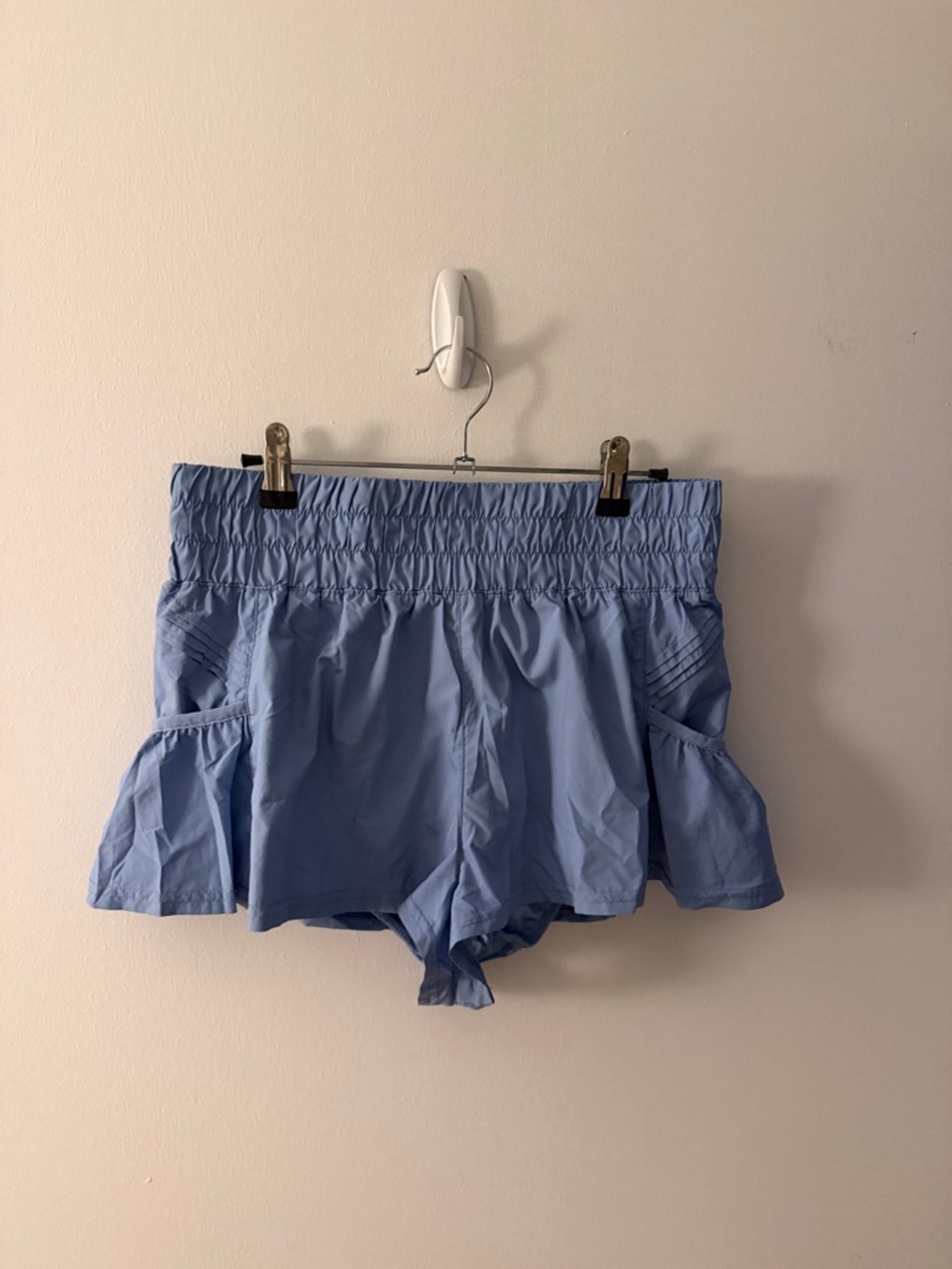 FP Movement by Free People Light Blue Smocked-Waist Skort